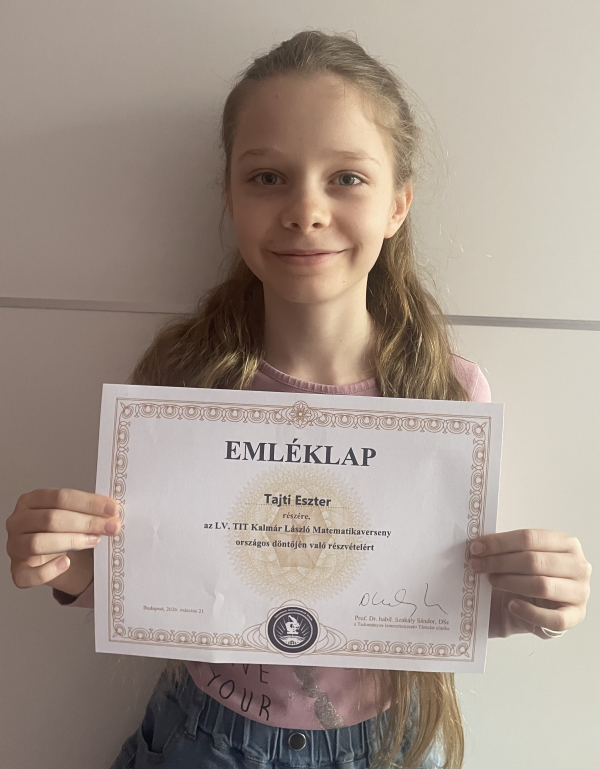  Tajti Eszter kiváló eredménye
