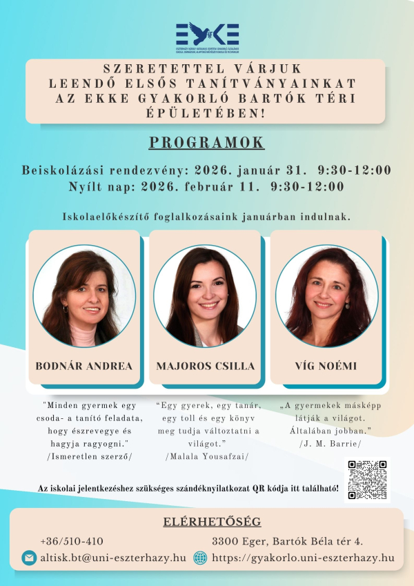 Elsős tanítók 2026 szeptemberétől